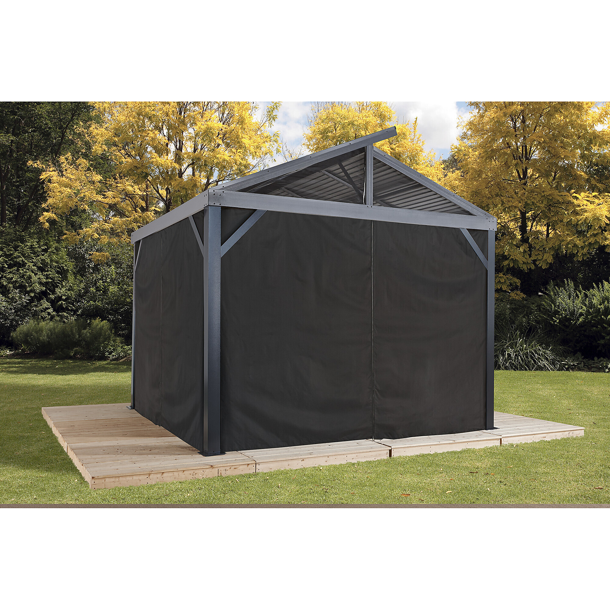 ShelterLogic Curtains for South Beach 12ft.x12ft. Black, Fabric, Model# 135-9163360